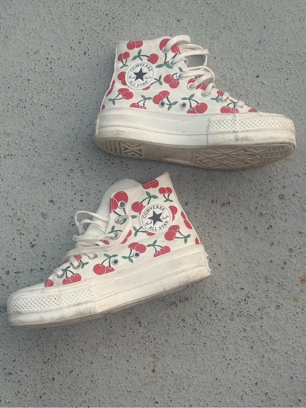 Converse Cherry High-Top Canvas Sneakers Size